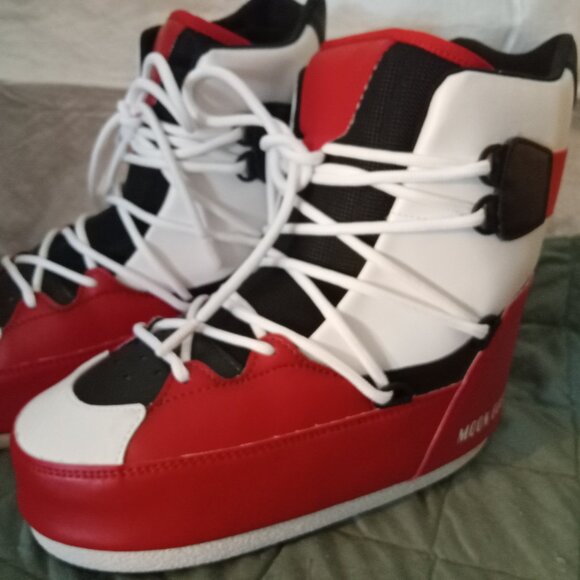 Moon Boot Sneaker Mid EU 39 / 40 US 7 - 7.5 Black Red White - Picture 7 of 11